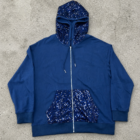 Midnight Sequin Trim Zip Hoodie – 100% Cotton Comfort