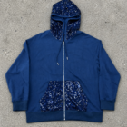 Midnight Sequin Trim Zip Hoodie – 100% Cotton Comfort