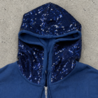 Midnight Sequin Trim Zip Hoodie – 100% Cotton Comfort